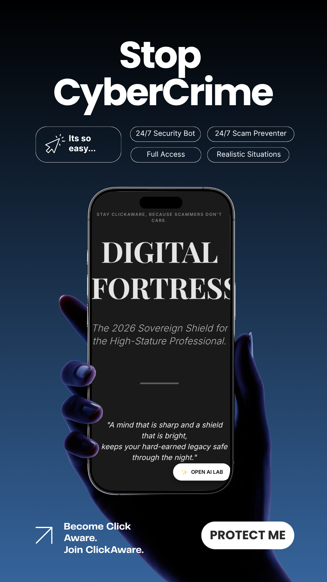 ClickAware Protocol: Digital Fortress + Live AI Security Lab